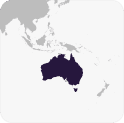 Australia highlighted on world map