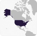 Usa highlighted on world map